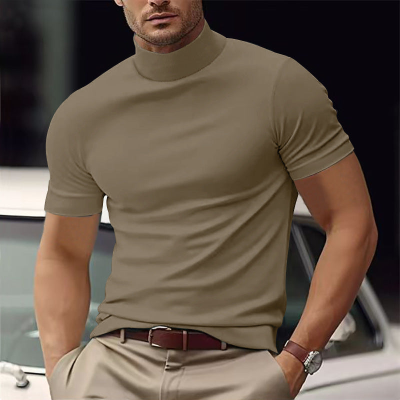 Hochwertiges Herren Rollkragen Kurzarm-Shirt "Liam", modernes Design für einen smart-casual Look.