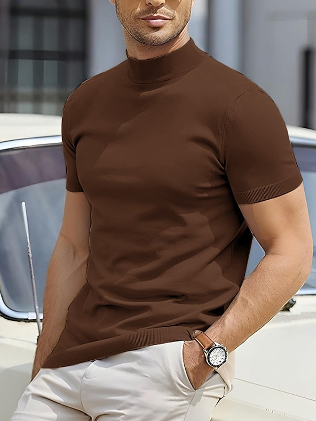 Herren Sommer-Rollkragen-Shirt "Liam", Kurzarm-T-Shirt für einen eleganten und lässigen Auftritt.