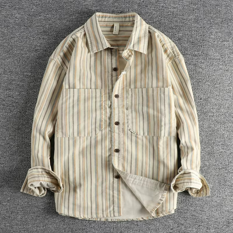 Herren Langarm Freizeithemd, gestreift, stilvoll. Ideal für Casual & Business Casual Looks mit Komfort.