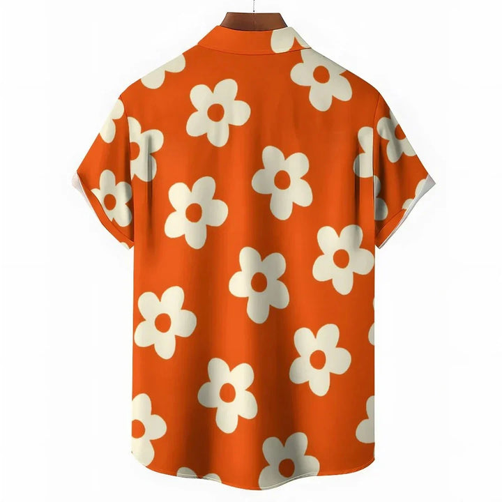 Trendiges Herren Blumenmusterhemd, Langarm, für Freizeit. Bietet Komfort und modernen Stil für vielseitige Männerbekleidung.