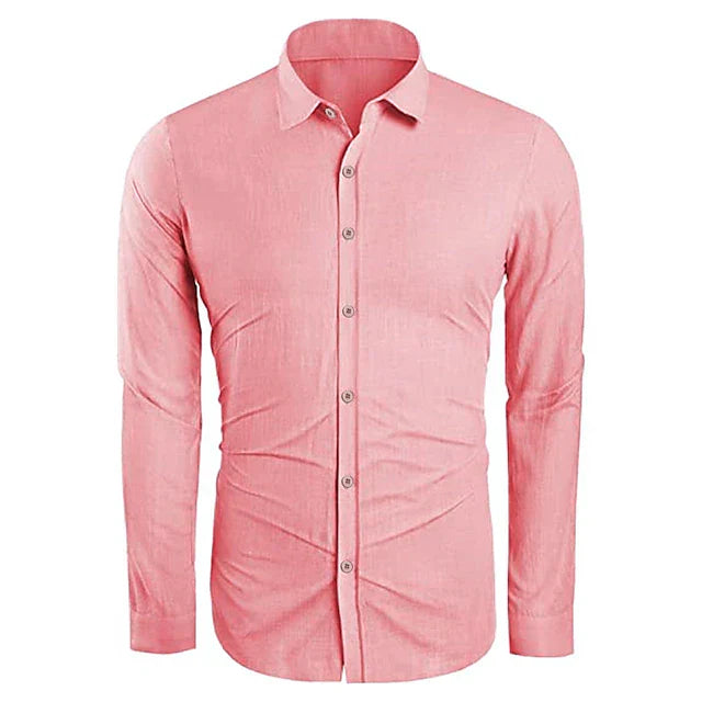 Elegantes Herren Sommerhemd mit langen Ärmeln, stilvoll für Business Casual und Freizeit.