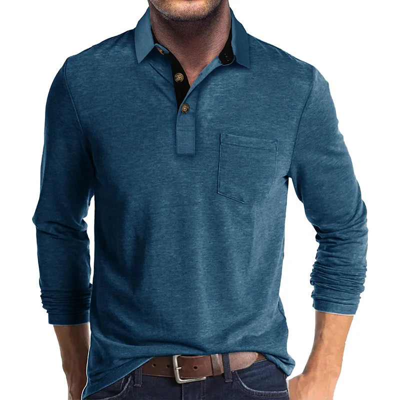 Herren-Oberteil: Langarm-Polo Matteo, stilvoll und atmungsaktiv, eine perfekte Ergänzung für jede Herrengarderobe.