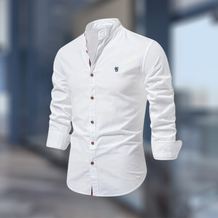 Komfortables Herren Langarm Poloshirt aus weichem Stoff. Ideal für Herbst- & Frühlingsmode der Männer.