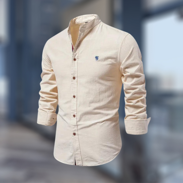 Elegantes Herren Langarm Poloshirt, perfekt für stilvolle Herbst- und Frühlings-Looks der Männer.