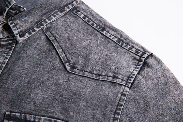 Herren Casual Langarmhemd "Daniel" mit Knopfleiste und praktischen Brusttaschen. Vielseitiger Used-Look.