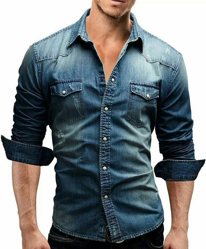 Rückansicht Herren Freizeithemd "Daniel" mit Used-Look. Langarmhemd für modernen, lässigen Casual-Look.