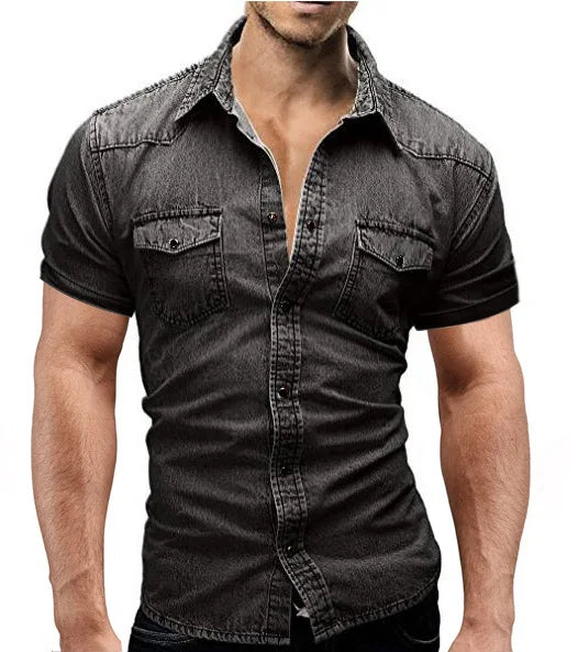 Vielseitiges Herren Langarmhemd "Daniel" im Used-Look. Casual Slim Fit Freizeithemd mit Knopfleiste.