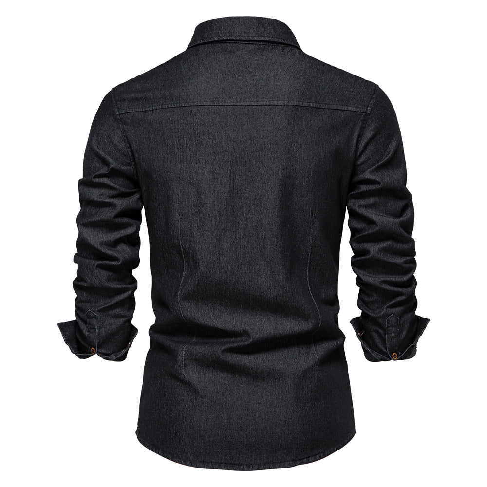 Modernes Herren Langarm Freizeithemd für stilvollen Komfort. Slim Fit Design passt zu vielen Casual Looks.