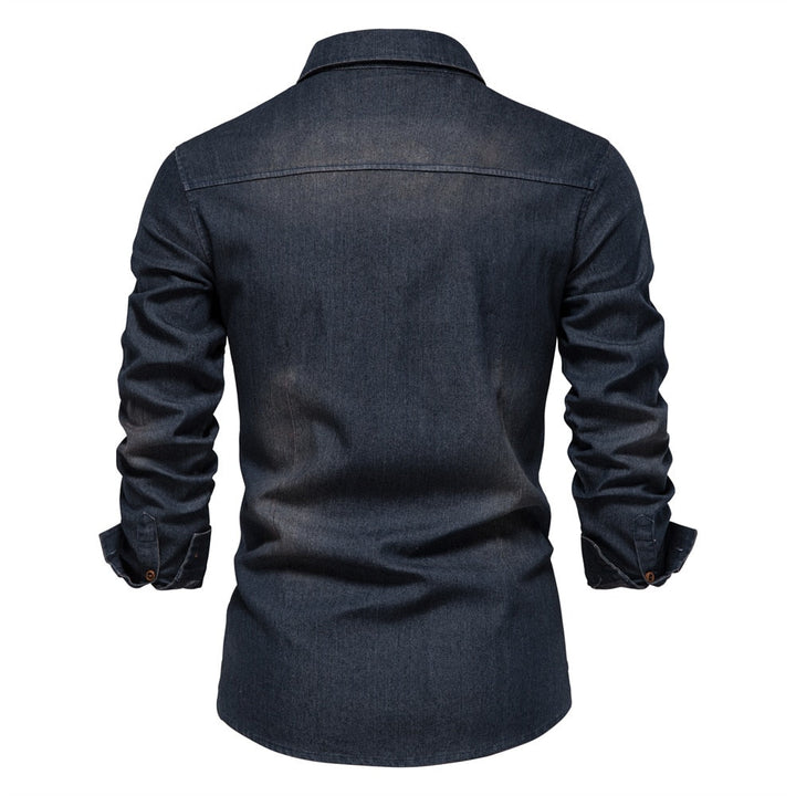 Hochwertiges Herren Oberteil: Langarmhemd im Casual Stil. Ein Must-have für Ihre modische Frühlings- und Herbstgarderobe.