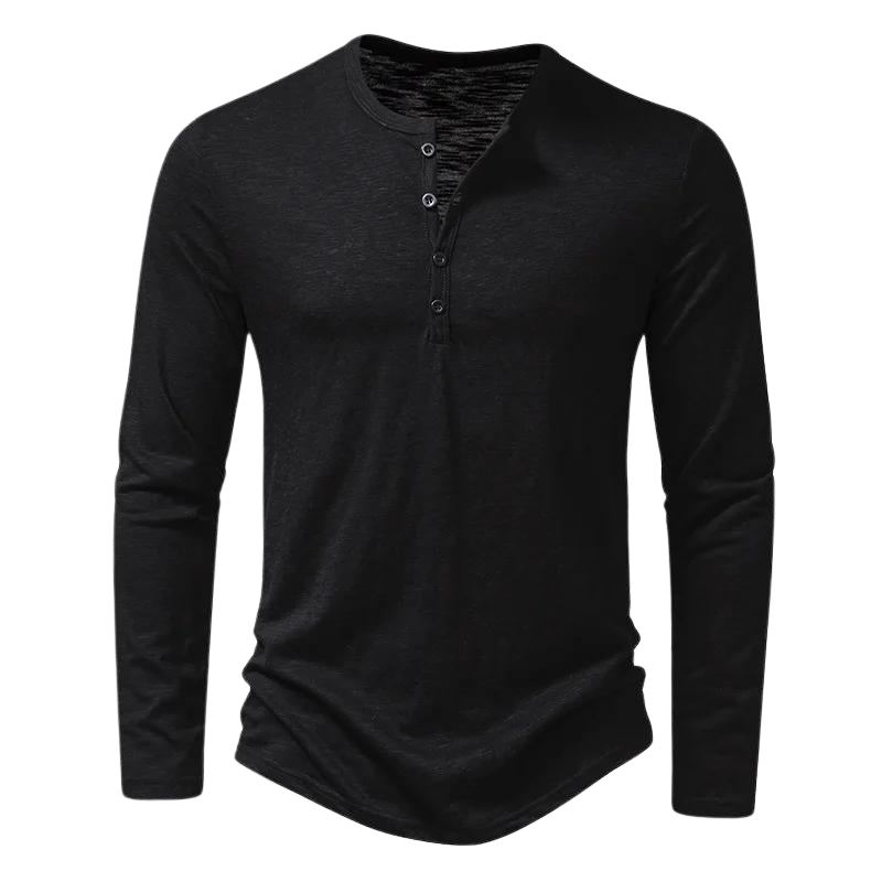 Klassisches Herren Langarmshirt, ein vielseitiges Basic für bequeme Männer Kleidung im Alltag.