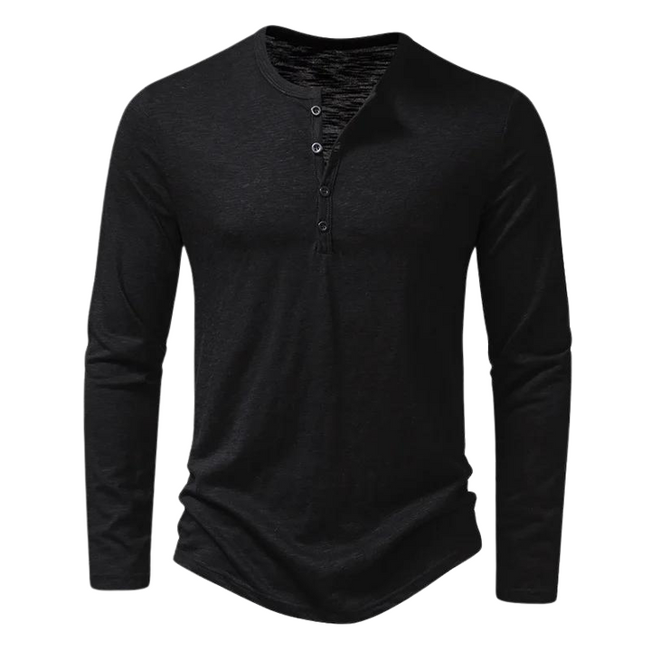 Klassisches Herren Langarmshirt, ein vielseitiges Basic für bequeme Männer Kleidung im Alltag.