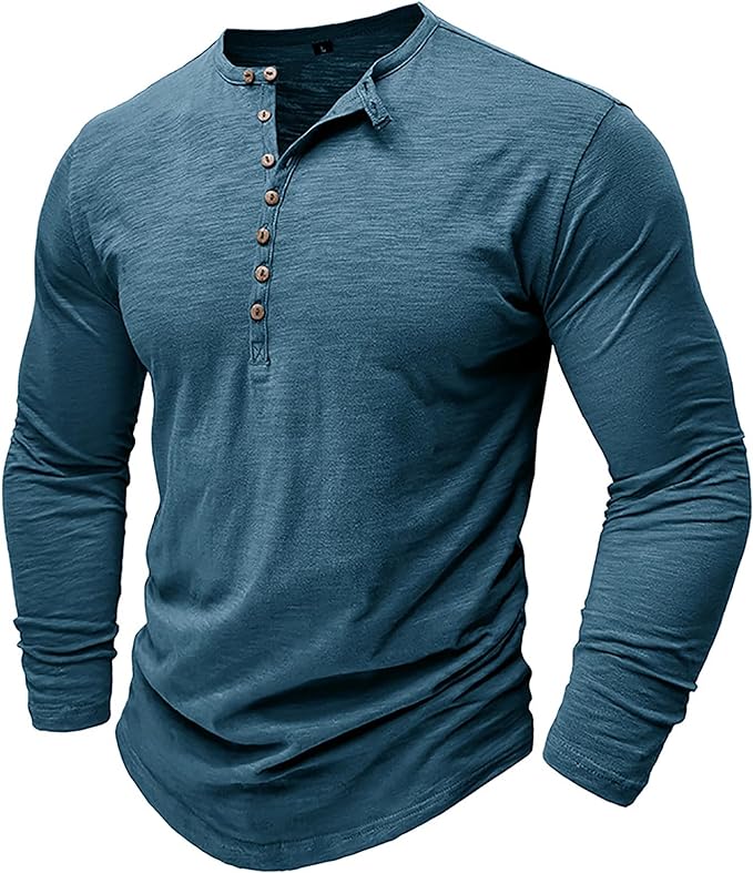 Herren Langarmshirt, locker geschnitten, dunkelblau, ideal für bequeme Freizeitmode und Alltagskleidung.