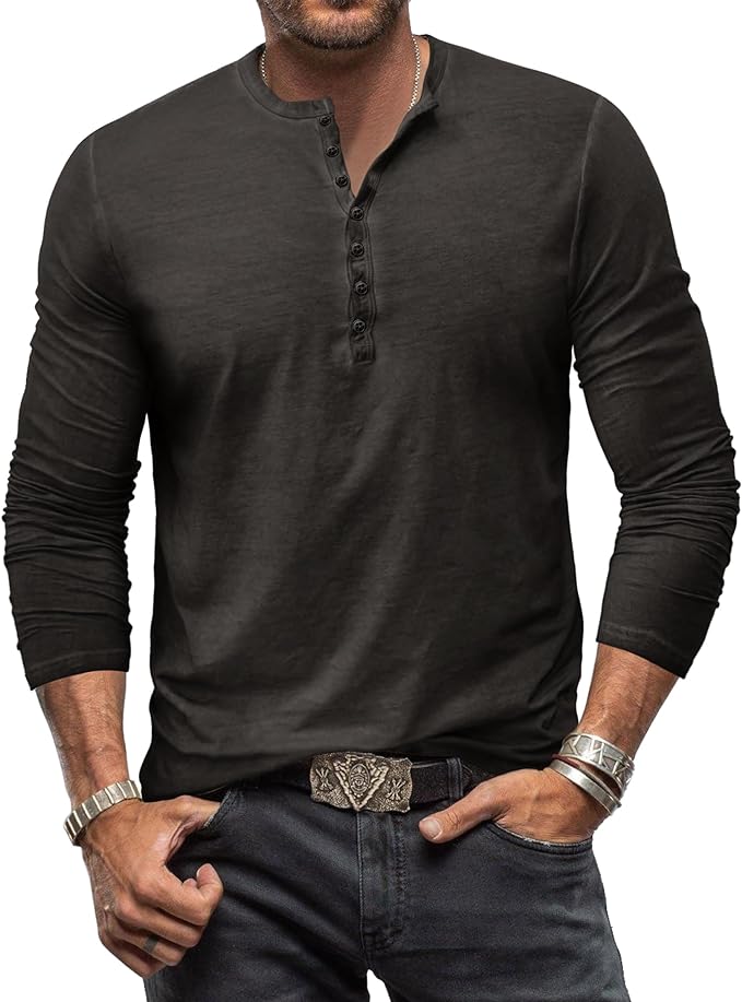 Modernes Herren Langarmshirt in meliertem Grau, lässiger Schnitt für Freizeit und urbane Alltagskleidung.