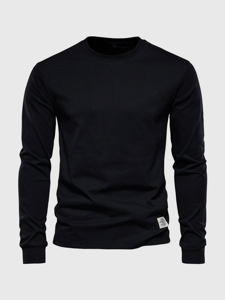 Bequemes Herren Langarmshirt mit Rundhals, Anthrazit. Das perfekte Oberteil für hohen Tragekomfort im Alltag.