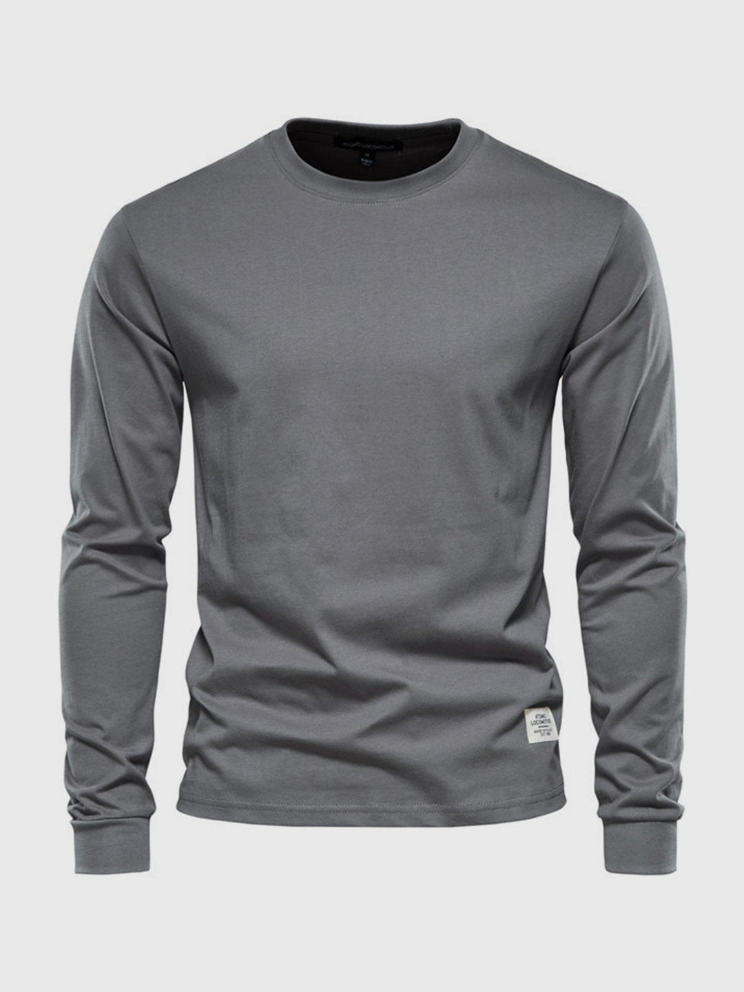 Zeitloses Herren Langarmshirt mit Rundhals, Grün. Ein Basic, das in keiner Herrengarderobe fehlen darf, vielseitig kombinierbar.