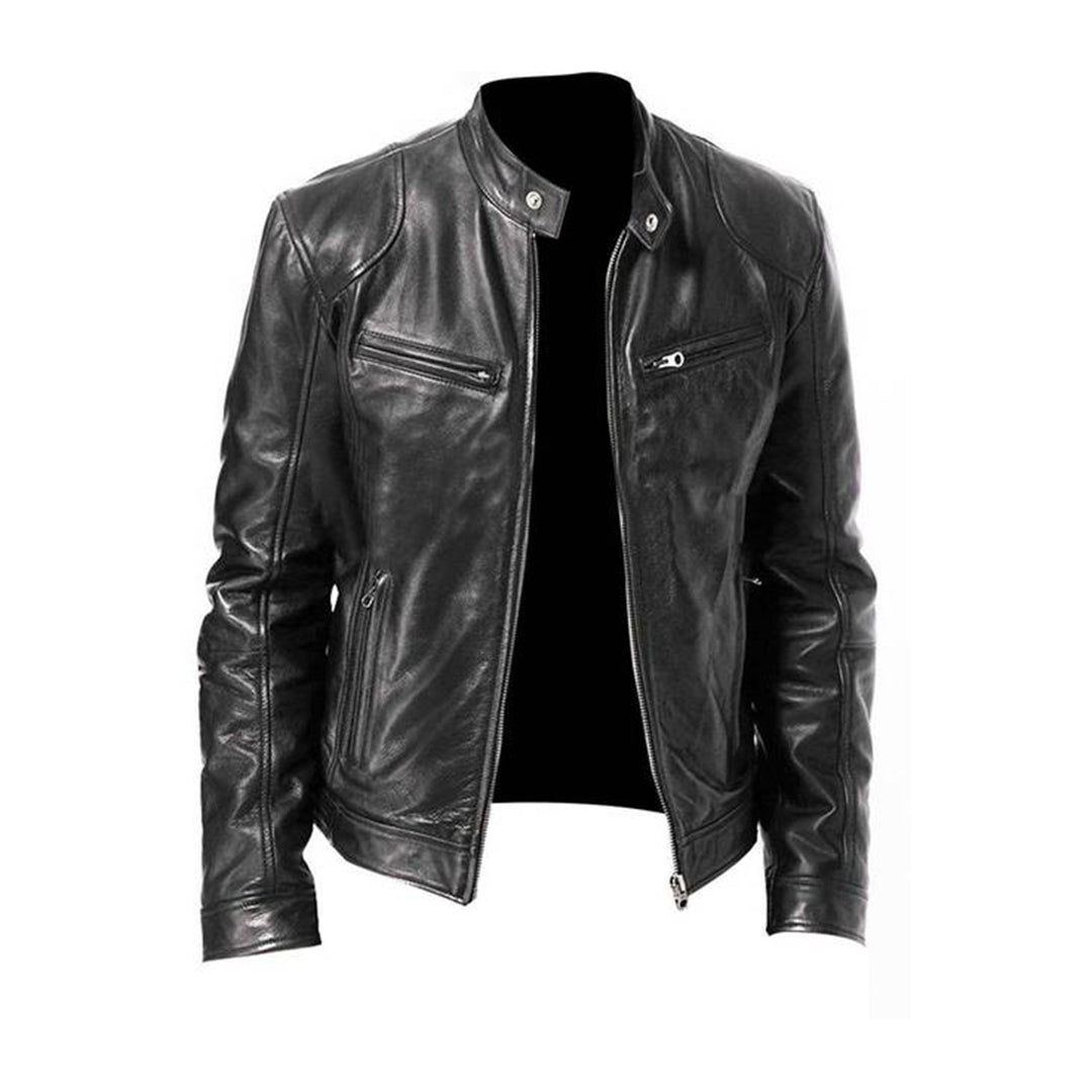 Herren Lederjacke winddicht & stilvoll für den Herbst. Moderne Übergangsjacke für Herrenmode.
