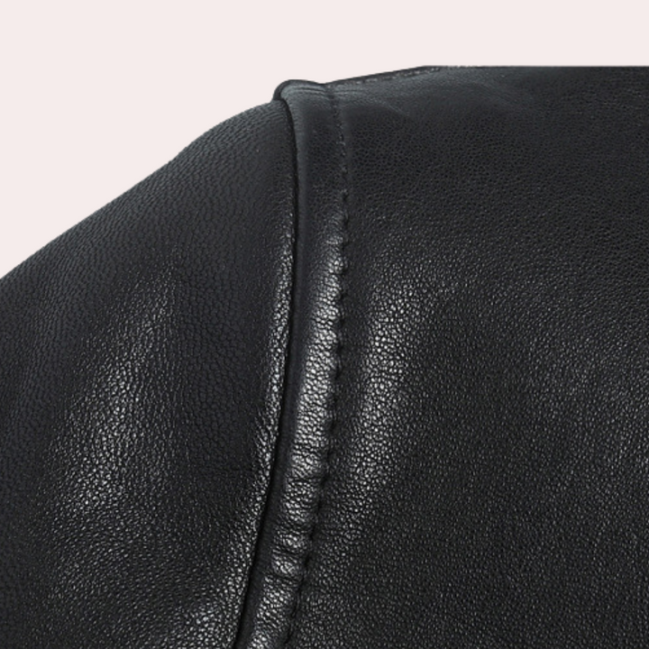 Robuste Herren Lederjacke, winddichte Herbstjacke für Outdoor und Freizeit. Stilvolle Übergangsjacke.