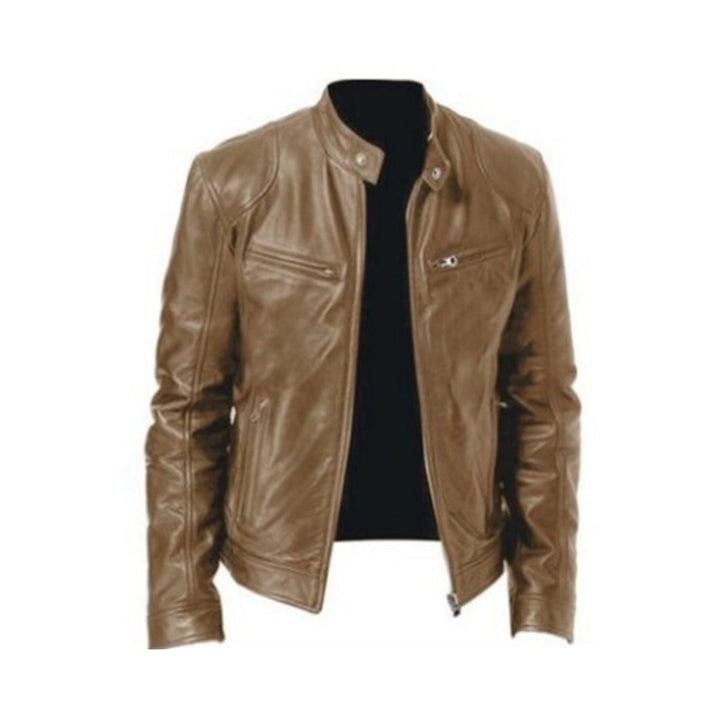 Komfortable Herren Lederjacke, winddicht und stylisch. Ideale Übergangsjacke für legere Herbstoutfits.