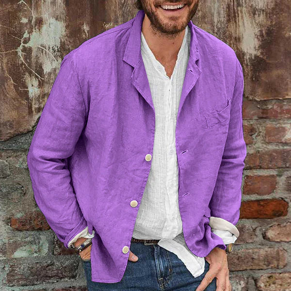 Vielseitige Herrenjacke mit Knopfleiste, leichte Freizeitjacke für Alltag, Frühling & Herbst.