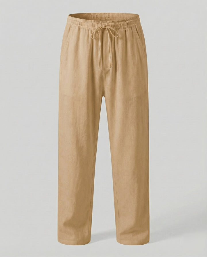 Locker geschnittene Herren Sommerhose mit elastischem Bund, Kordelzug und weichem Stoff.