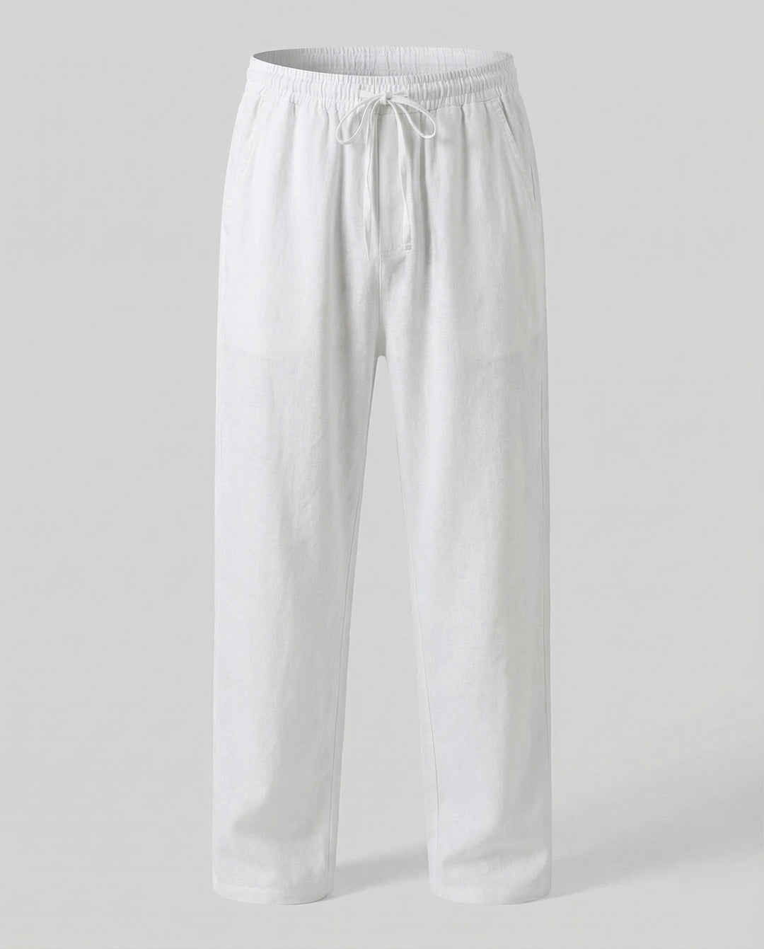 Detailaufnahme: Elastischer Bund und verstellbarer Kordelzug einer Herren Loungehose.