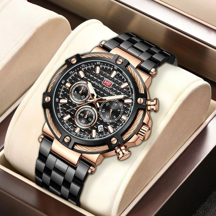 Hochwertige Herrenuhr in stilvoller Geschenkbox, perfekt für besondere Anlässe.