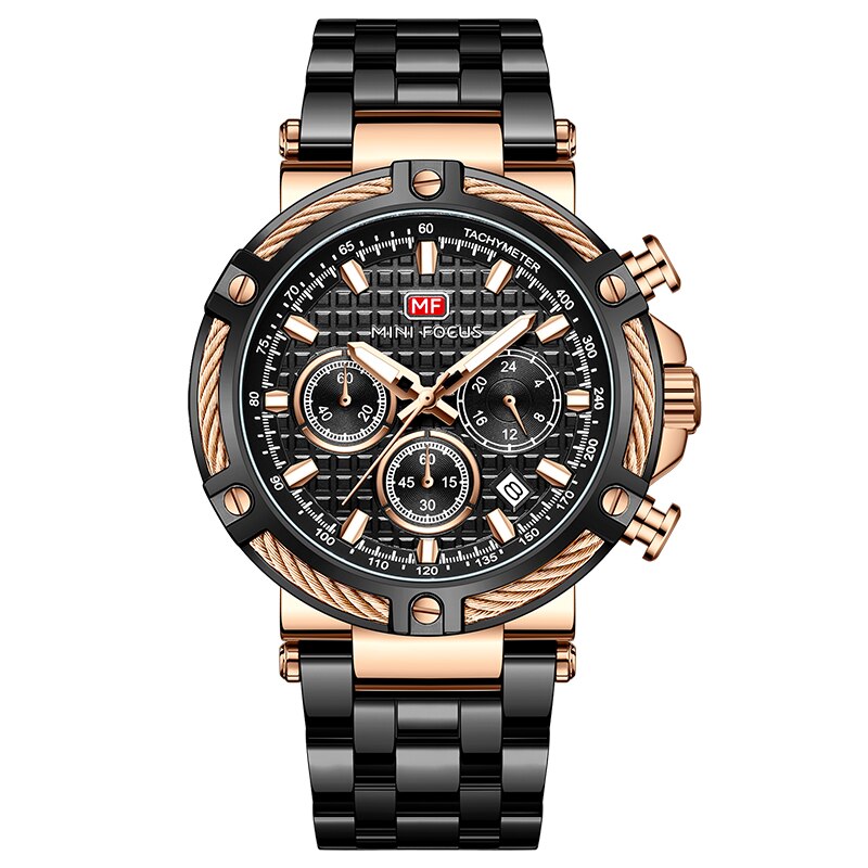 Seitenansicht der Herrenuhr, zeigt schlankes Profil und geschmeidiges Lederarmband.
