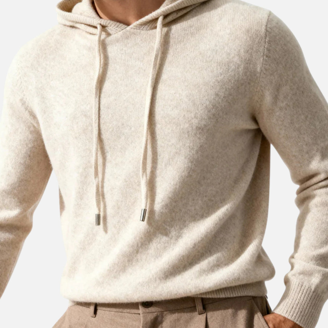 Herren Kapuzenpullover "Leo" – der minimalistische Luxus-Pullover, bequem und stilvoll für moderne Herrenmode.