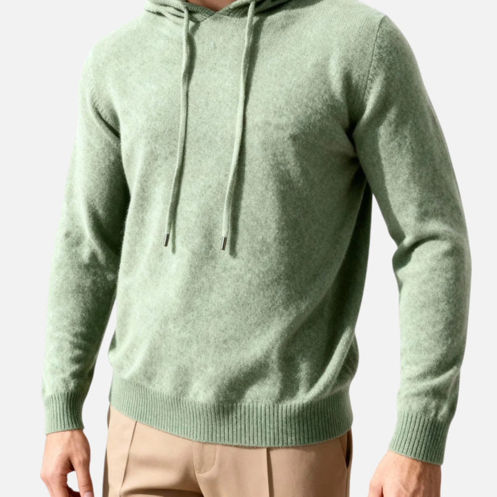 Hochwertiger Herren Luxus-Pullover "Leo" mit Kapuze, minimalistisch und komfortabel, für den anspruchsvollen Mann.