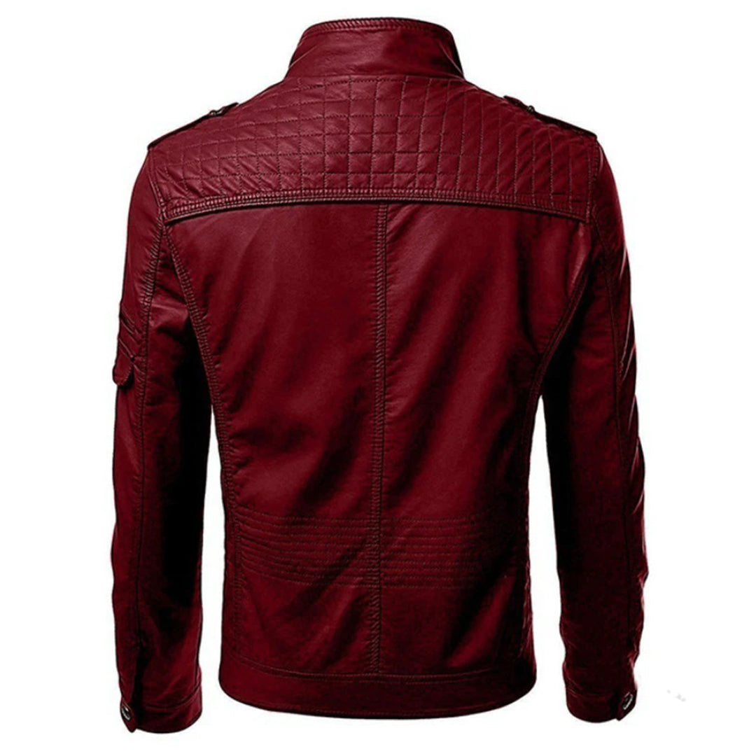 Herren Moderne Bikerjacke in Schwarz, schlanker Schnitt für urbanen Streetwear-Look.