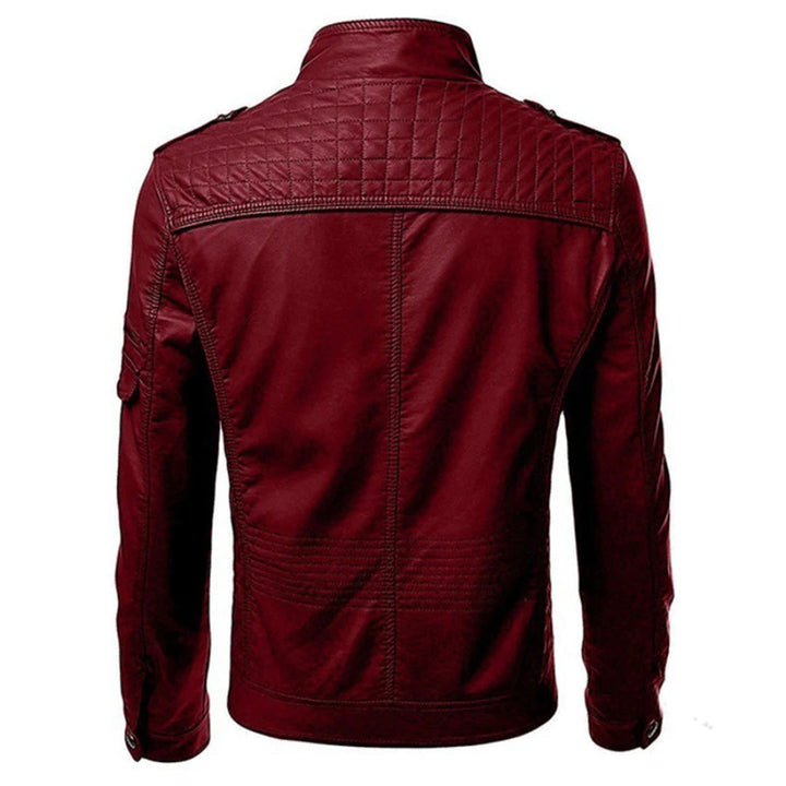 Herren Moderne Bikerjacke in Schwarz, schlanker Schnitt für urbanen Streetwear-Look.