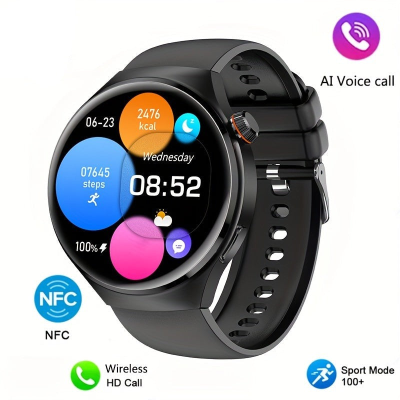 Herren NFC Smartwatch Orion mit veganem Lederarmband, GPS, Herzfrequenzmesser & Schrittzähler.