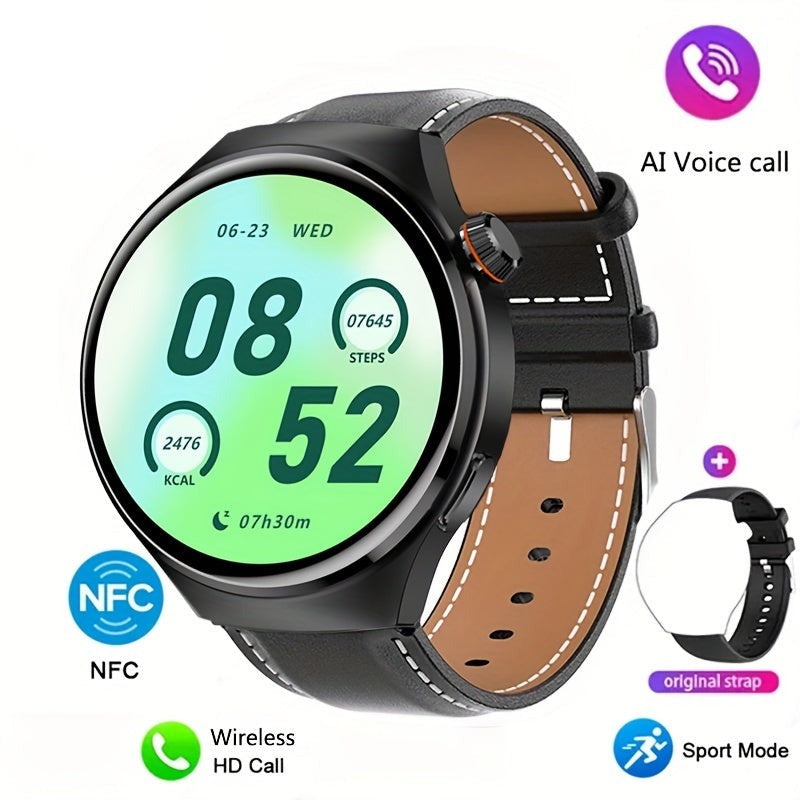 Nahaufnahme der Orion Smartwatch: digitales Display zeigt Herzfrequenz, Schritte & NFC Funktion. Wasserdichte Sportuhr.