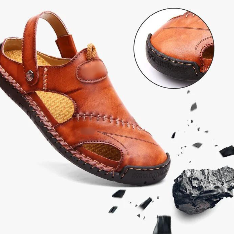 Herren Zehenschutz-Sandalen, orthopädisch, slip-on & bequem für Outdoor & Freizeit.