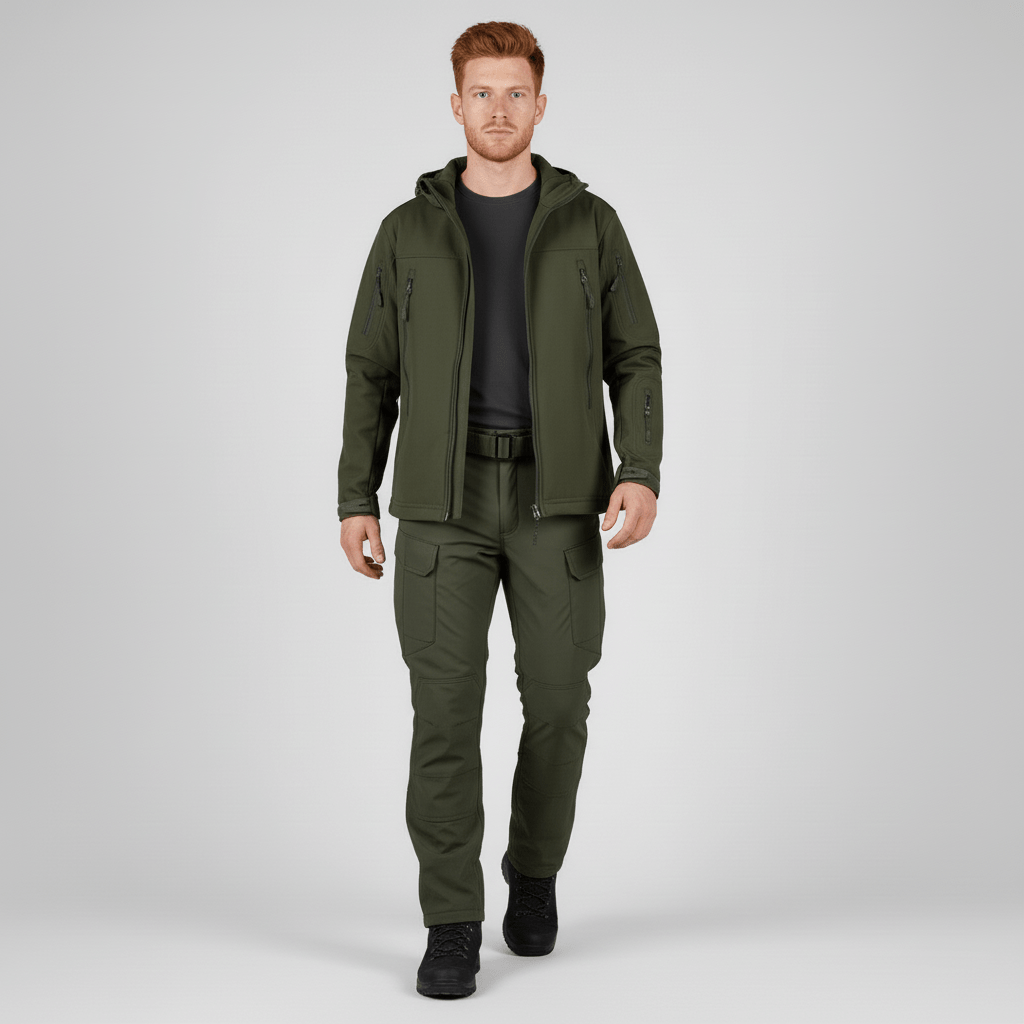 Praktisches Herren Wasserdichtes Outdoor-Set Eli: Winddichte Jacke & Hose für maximalen Komfort.