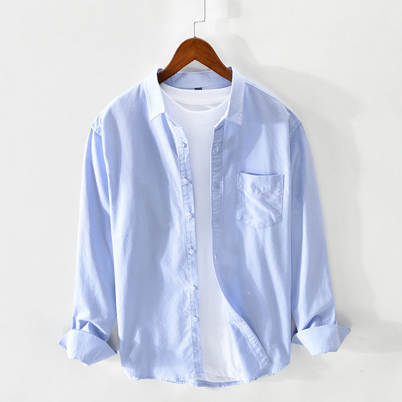 Zeitloses Herren Langarm Oxford-Hemd. Stilvoll, bequem und atmungsaktiv für Business- und Freizeit-Outfits.