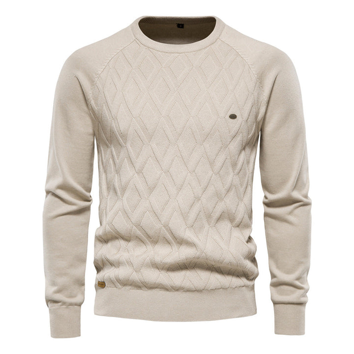 Bequemer Herren Winterpullover aus Oxford-Stoff. Vielseitiger Langarm-Pullover für stilvolle Freizeitlooks.
