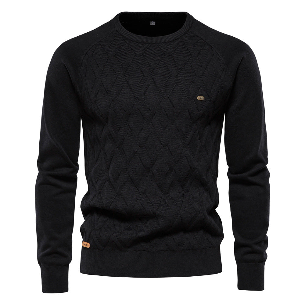 Eleganter Herren Oxford Pullover. Stilvoller Langarm-Pullover für Business Casual Outfits und legere Wintertage.