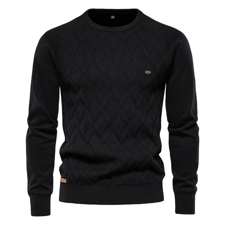 Eleganter Herren Oxford Pullover. Stilvoller Langarm-Pullover für Business Casual Outfits und legere Wintertage.