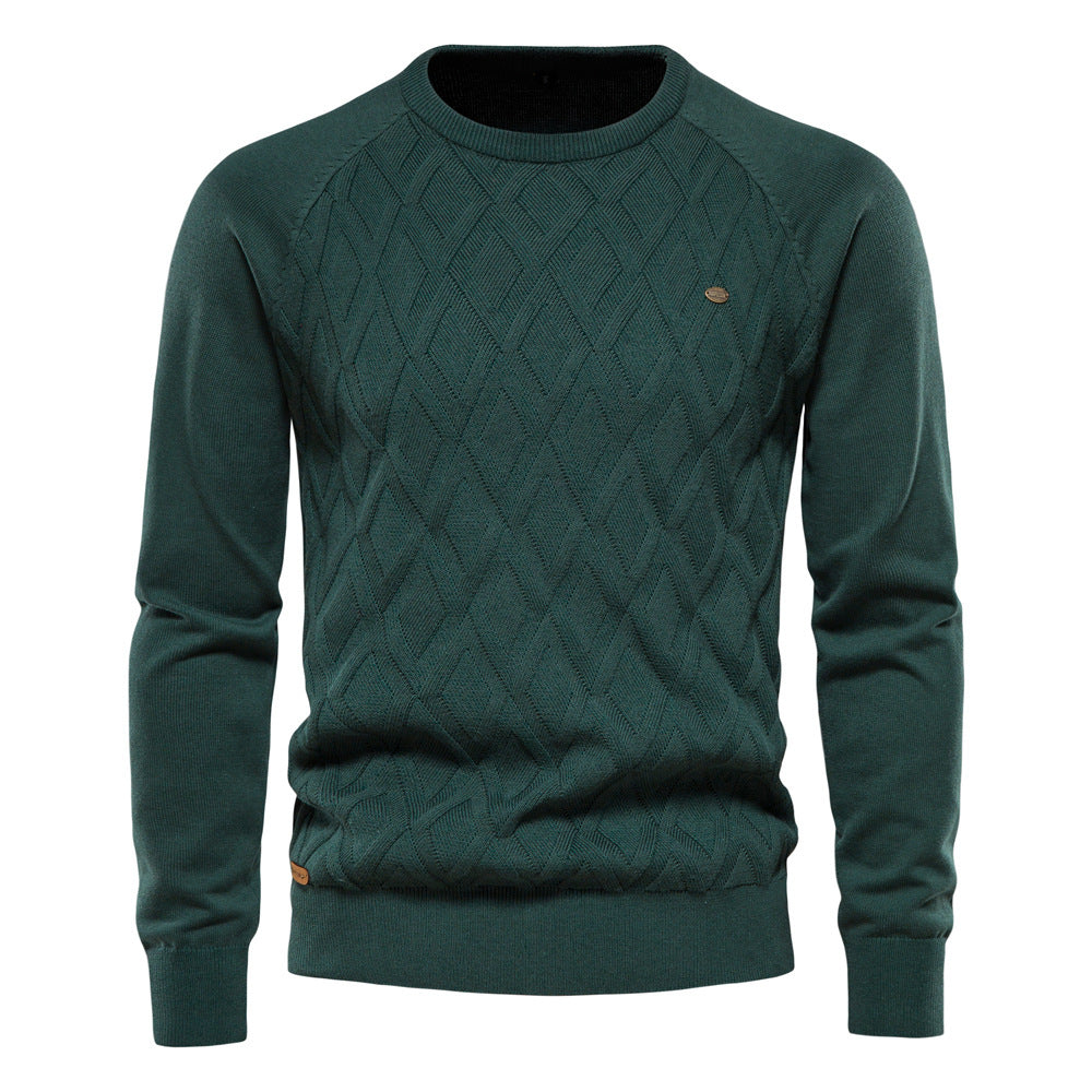 Basic Herren Pullover, unifarben. Klassischer Oxford Langarm-Pullover für den modernen Mann, ideal für Winter.