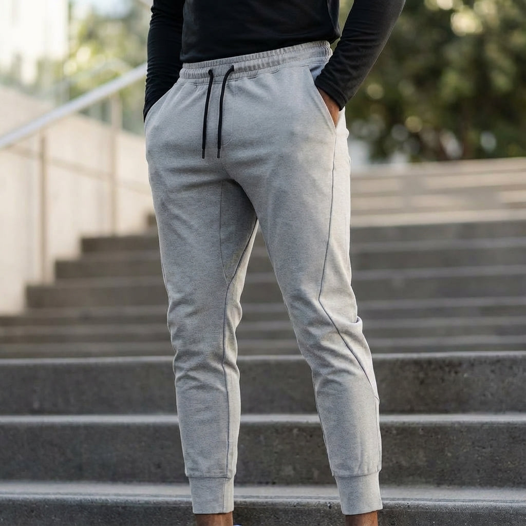 Stylische Herren Freizeithose Austin, Rückansicht mit praktischer Tasche, ideal für Loungewear.