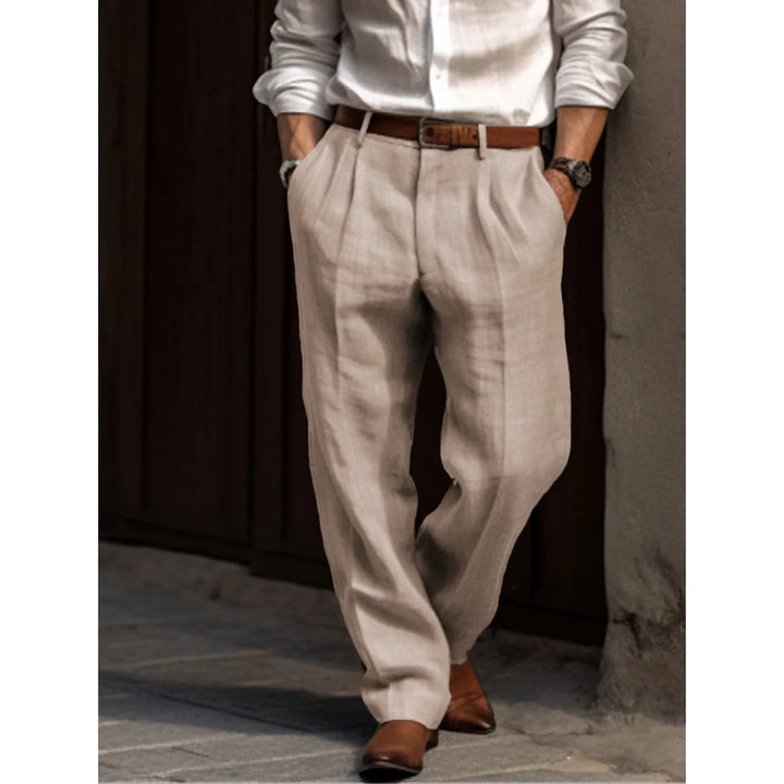 Herren Plissee Stoffhose, elegant & bequem, ideal für Business & Freizeit im Sommer.