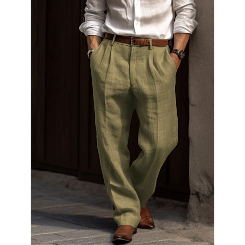 Vielseitige Herren Plissee Hose, Stoffqualität, kombiniert Eleganz & Komfort für Freizeit & Business.