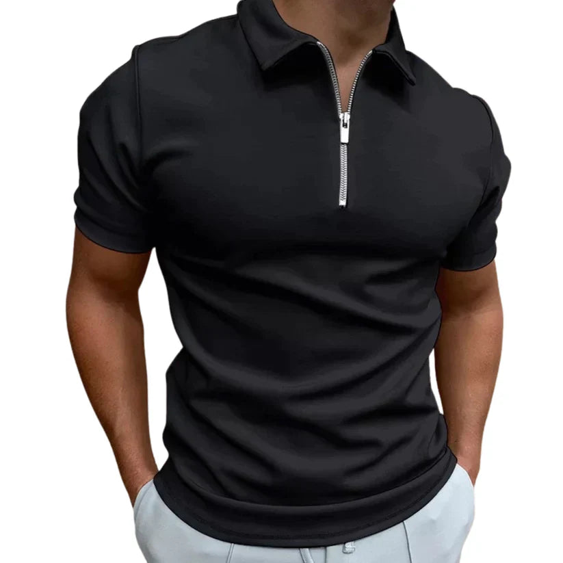 Herren Poloshirt mit Reißverschluss, klassisch & vielseitig. Perfekt für Freizeit und Sommerbekleidung.