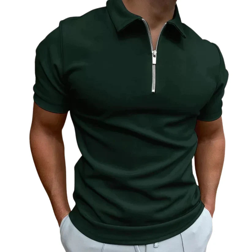 Hochwertiges Herren Poloshirt mit Reißverschluss. Stylisches Oberteil für lässige Eleganz im Sommer.