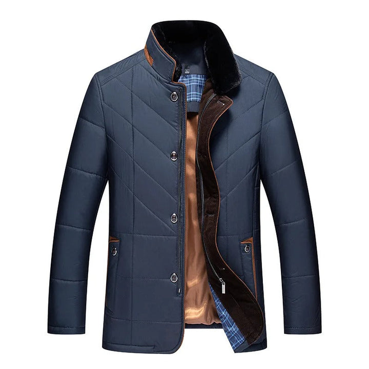 Elegante Herren Winterjacke, stilvolle Puffer-Optik, warm & funktional für kalte Tage.