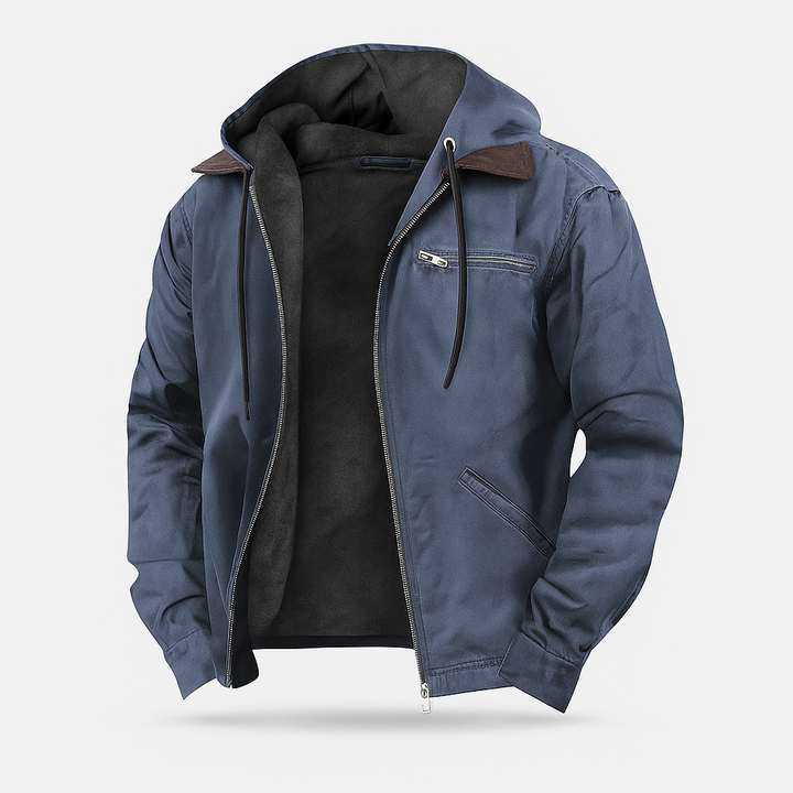 Moderne Herren Reißverschlussjacke, lässiger Stil, ideal als warme Freizeitjacke mit Kapuze für Herbst & Winter.