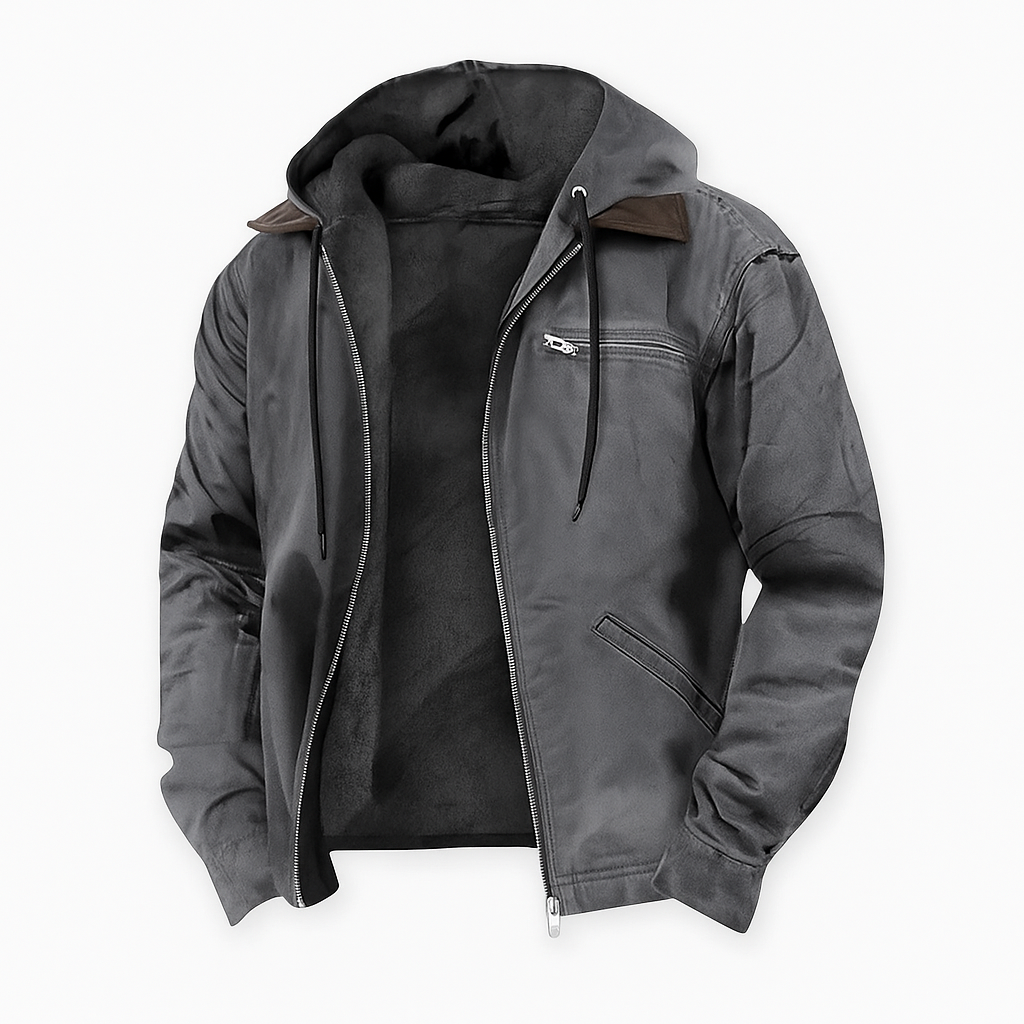 Herrenjacke mit Reißverschluss, lässig & bequem. Stylische Freizeitjacke, ideal für Herbst und Wintertage.