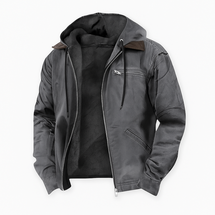 Herrenjacke mit Reißverschluss, lässig & bequem. Stylische Freizeitjacke, ideal für Herbst und Wintertage.