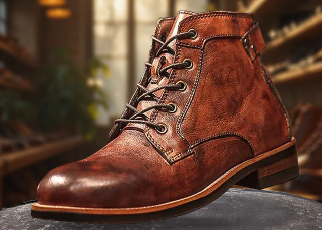 Robuste Herren Schnürstiefel im Retro-Look. Komfortable Allwetter-Stiefel mit zeitlosem Design für Männer.